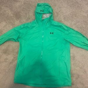 Mens UA Large Green Rain Jacket